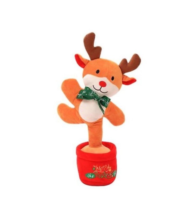 Jucarie interactiva cu model de craciun, canta, vorbeste, danseaza si imita tot ce spui, model Ren