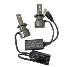 Set 2 Becuri Auto H7 Led, V68, Canbus, 180W, 6000K, 16000 lm