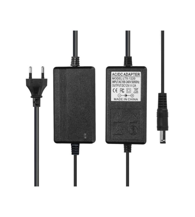 Adaptor Alimentare Banda LED 12V 2A, Conector 5.5x2.5 mm, priza EU