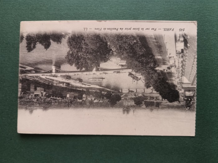 Carte postala Vedere spre podurile de pe Sena -Paris , necirculata ,anii 1920