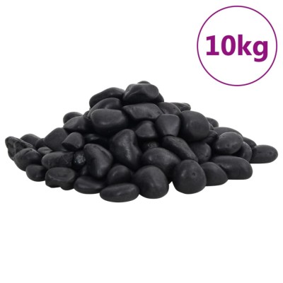 vidaXL Pietricele lustruite, 10 kg, negru, 2-5 cm foto