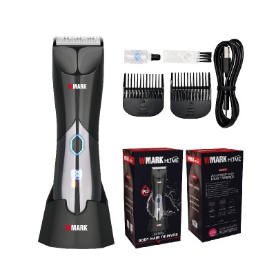 Masina de tuns si aparat de ras BIRAI Trimmer Home, pentru corp, inghinal, barba, USB Type-C, rezistent la apa IPX7, 7000 RPM, lama lata 4CM, display foto