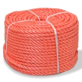 VidaXL Fr&acirc;nghie &icirc;mpletită polipropilenă 12 mm 100 m, portocaliu