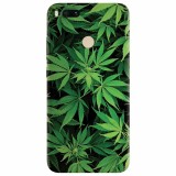 Husa silicon pentru Xiaomi Mi A1, Green Leaf Pattern