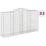 Cumpara ieftin Cosuri gabion arcuite 3 buc, 300x50x160/180 cm, fier galvanizat