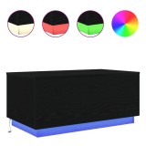 Cumpara ieftin Masuta de cafea cu lumini LED Stejar negru 90x50x40 cm
