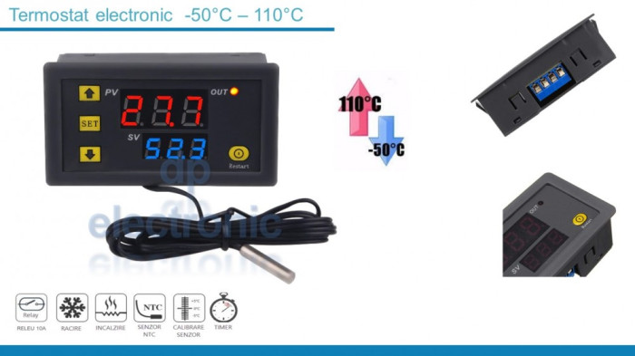 Termostat electronic temperatura -50 +110 grade 220V