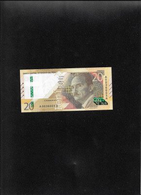 Peru 20 soles 2019 seria0036005 unc foto