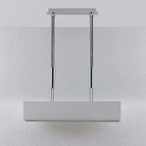 Lustra tip pendul Mariat, textil/metal, argintiu/alb, 100 x 20 x 210 cm