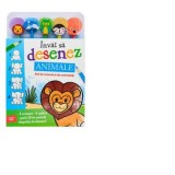 Invat sa desenez. Animale. Set de colorat si de activitati (contine 5 creioane si 5 radiere)