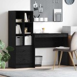 Cumpara ieftin Birou cu spațiu de depozitare cu sertar 2 pcs Stejar negru