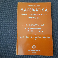 MIRCEA GANGA MATEMATICA MANUAL PENTRU CLASA A XII-A ANALIZA MATEMATICA 2002/M2