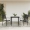 Gossi set mobilier de gradina, 3 piese, negru, textilena si otel