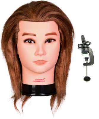 Mannequin Cap Brandon pentru Coafuri și Stilizare Masculine 40 cm, Suport Inclus, Păr Natural, Rezistent la Căldură foto