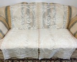 Set 2 Dantele/ Perdelute Vintage din bumbac crosetate manual