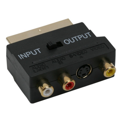 Adaptor 3x RCA si S-vhs la Scart tata aurit foto