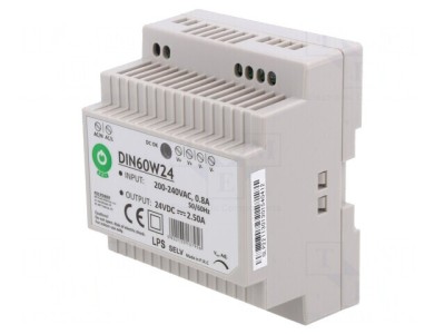 Alimentator pulsatoriu 60W 24VDC 2,5A pentru șină DIN foto