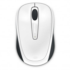 Mouse Microsoft Mobile 3500, Wireless 2.4 Ghz, 3 Butoane, Scroll, Senzor BlueTrack, USB, baterie inclusa, White foto