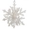 Ornament Brad Crăciun, Fulg 3D, Alb Irizat, 15 cm