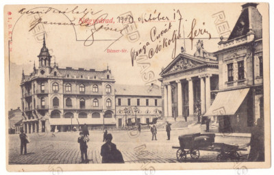 1 - ORADEA, Market, Litho, Romania - old postcard - used - 1903 foto