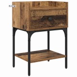 VidaXL Noptieră cu sertar Lemn vechi 40 x 29 x 60 cm Lemn compozit 881826