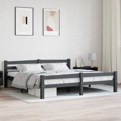 Cadru de pat, gri &amp;icirc;nchis, 180x200 cm, lemn masiv de pin GartenMobel Dekor foto