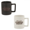 Set Căni Ceramice, Model &quot;Fresh Coffe Just for You&quot;, Alb și Negru, Capacitate 310ml, 2 Bucăți, Oem
