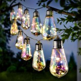 Ghirlanda luminoasa, LED, model Felisi, 10 becuri, 380cm, incarcare solara, lumina alb multicolor Household NewTrend