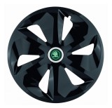 Cumpara ieftin Set 4 capace roti pentru Skoda Nou Verde, model Roco Black, R16