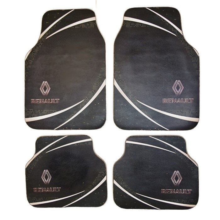 Set 4 Covorașe Auto Universale Renault &ndash; Negru cu Design Curbat