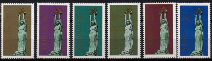 LETONIA 1991, Arta, Monumentul Libertatii, serie neuzată, MNH