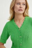 Morgan cardigan din bumbac MISTOU culoarea verde, light, MISTOU