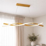 Lustră LED modernă aurie, design ondulat, pentru living sau dining