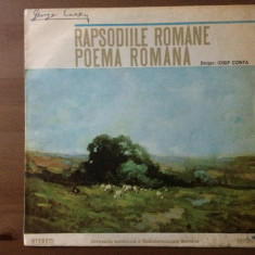 george enescu rapsodiile romane / poema romana iosif conta muzica disc vinyl vg+