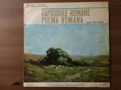 george enescu rapsodiile romane / poema romana iosif conta muzica disc vinyl vg+ foto