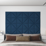VidaXL Panouri de perete, 12 buc., albastru, 30x30 cm, catifea 0,54 m&sup2;