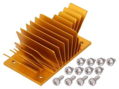 Radiator extrudat cu aripioare BGA aurie 37mm x 58mm foto