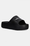 Tommy Jeans papuci TJW FLATFORM POOL SLIDE ESS femei, culoarea negru, cu platforma, EN0EN02763