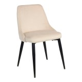 Cumpara ieftin Scaun Zedna, Pako World, Catifea Bej, Picioare negre, 51x58x84 cm