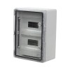 Cutie modulara IP65 din ABS gri, usa transparenta, 2 x 12 module, 300x400x170 mm PP3114