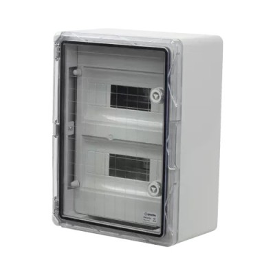 Cutie modulara IP65 din ABS gri, usa transparenta, 2 x 12 module, 300x400x170 mm PP3114 foto