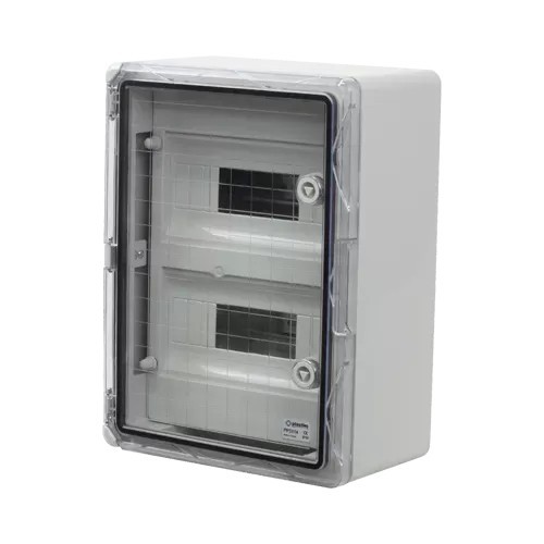 Cutie modulara IP65 din ABS gri, usa transparenta, 2 x 12 module, 300x400x170 mm PP3114