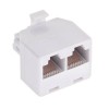 Adaptor RJ45 Tata la 2x Mama, Generic, Alb, 8p8c, Conector RJ-45