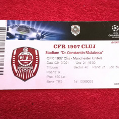 Bilet meci fotbal CFR 1907 CLUJ - MANCHESTER UNITED (02.10.2012)