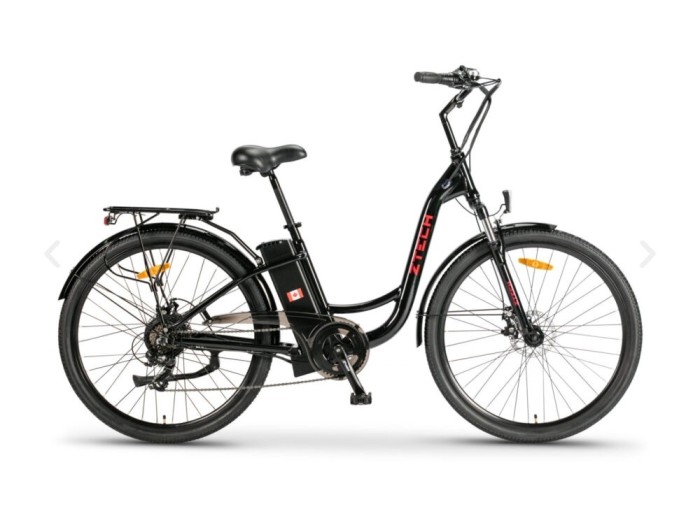 Bicicleta electrica Z-Tech ZT-13-A, motor 250W, 36V 10Ah, viteza 25km/h, autonomie 35km, nu necesita permis de conducere - Negru