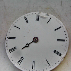 100-Mecanism mic pentru ceas de buzunar vechi cu cadran din portelan.