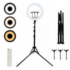 Lampa circulara 56cm, LED RING LIGHT 55w, trepied 2m, telecomanda, vlog, tik-tok foto