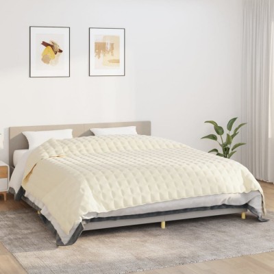 Pătură cu greutăți, crem deschis, 235x290 cm, 11 kg, textil foto
