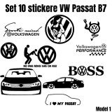 Stickere Auto Volkswagen Passat B7, Folie Oracal Premium, Set 10 buc, Tuning Exterior, Rezistente Apa UV