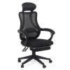 Scaun birou ergonomic OFF 927, mesh, recliner, suport picioare retractabil, 100 kg, negru
